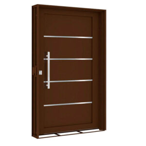 Porta aço marrom 1m c/puxador ld direito