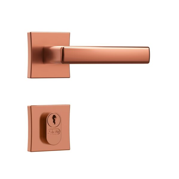Fechadura Stam Classis 3400 Vega Roseta Quadrada Rose Externa