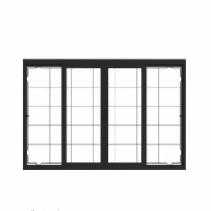 Janela vitro aço com grade quadriculada 100 x 120 Cm