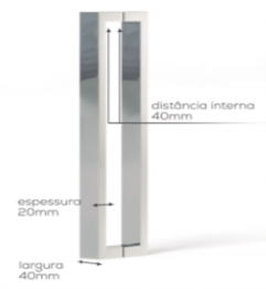 Puxador Duplo Lisboa Inox Polido 1,20 M - Imagem 2