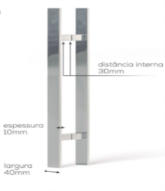 Puxador Redentor Inox Polido 80 Cm - Imagem 2