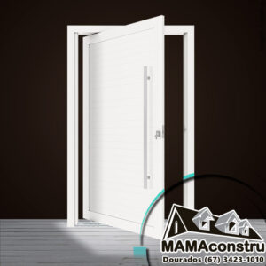 porta pivotante aluminio branca