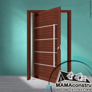 porta pivotante aluminio madeira