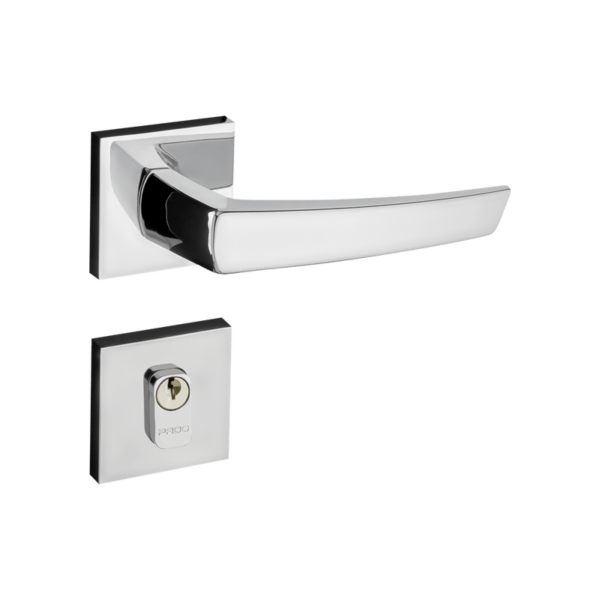 Fechadura Pado Zm Seattle Roseta Quadrada Externa Cromada