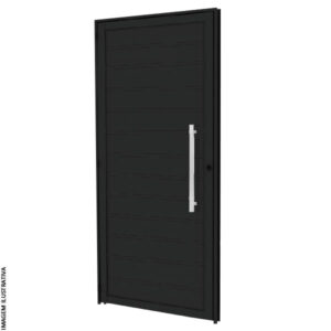 Porta Alumínio Painel 95x215x7 Cm Com Puxador Black Esquerda
