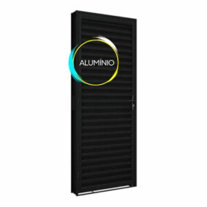 Porta Alumínio Laminada 2,15x0,85m Classic Preta Direita