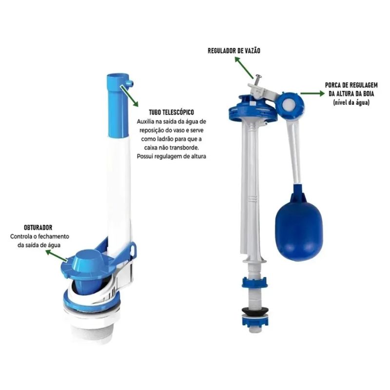 KIT COMPLETO REPARO UNIVERS CAIXA ACOPLADA - Imagem 2