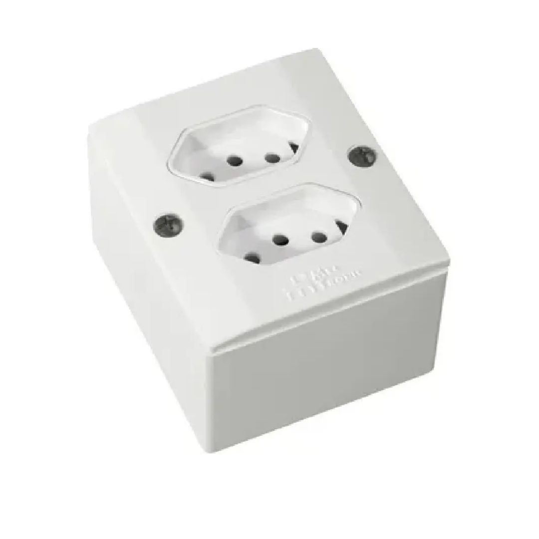 Tomada Dupla de Sobrepor Sistema X 2P+T 10A 250V