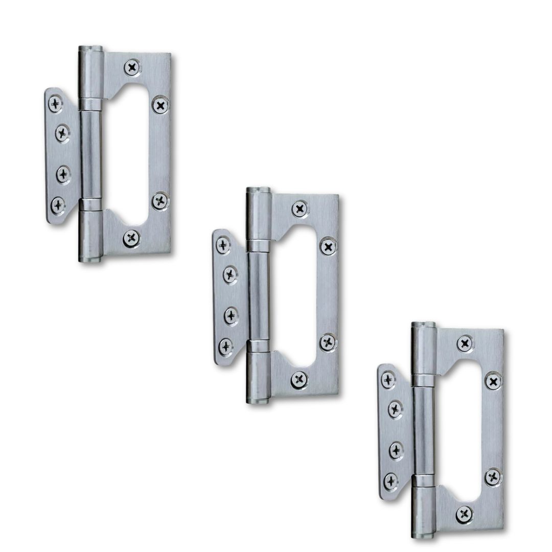 Dobradiça de Sobrepor Borboleta em Aço Inox 4" – Conjunto com 3 Unidades